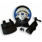 VOLANTE PC/ PS2 WHEEL NA COR AZUL - Mandarim - R$125,00